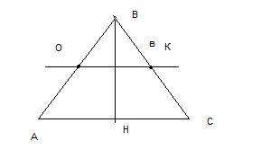 Дан равносторонний треугольник авс через середину его сторон ав и вс проведена прямая в малая, доказ