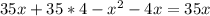 35x+35*4 -x^{2}-4x = 35x