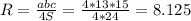 R=\frac{abc}{4S}=\frac{4*13*15}{4*24}=8.125