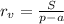 r_{v}=\frac{S}{p-a}\\&#10;