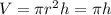 V=\pi r^2h=\pi h