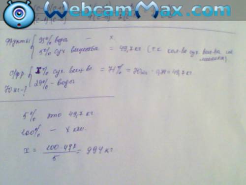 Фрукты содержат 95% воды, а сухофрукты 29%. сколько потребуется фруктов для изготовления 70кг. сухоф