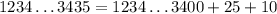 1234\ldots3435=1234\ldots3400+25+10