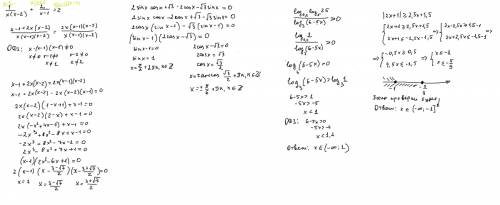 11 класс б) 2sinxcosx+√3-2cosx-√3sinx=0 в) 0.5^|2x-1|-3 = 2^x 2, a) б) |2x+1| ≥ 2.5x+1.5 3. log₃(x+2