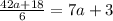 \frac{42a+18}{6}=7a+3