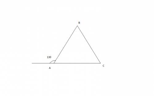 Внешний угол треугольника равен 130 градусам,а внутренние углы,не смежные с ним,относятся как 2: 3 н