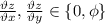 \frac{\vartheta z}{\vartheta x},\frac{\vartheta z}{\vartheta y}\in \{0,\phi\}