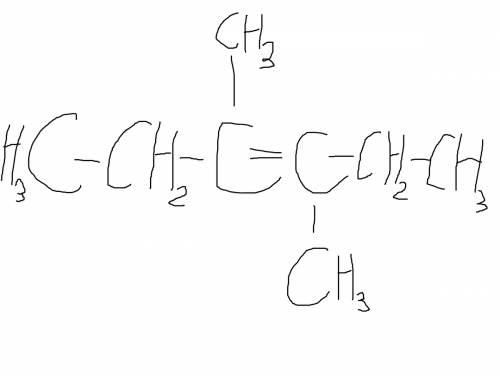 Структурная формула соединения 3,4 - диметил - 3 - гексен;