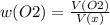 w(O2)= \frac{V(O2)}{V(x)}