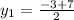 y_{1} = \frac{-3+7}{2}