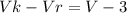 V{k}-V{r}=V-3