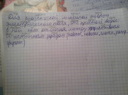 Сделать синтаксический разбор предложения. для классической линейной теории электрического поля это