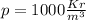 p=1000\frac{Kr}{m^{3} }