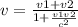 v = \frac{v1 + v2}{1 + \frac{v1v2}{c ^{2} } }