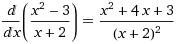 Найти производную ((4x+3)^6)' и (x^2-3)/(x+2)'