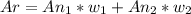 Ar=An_1*w_1+An_2*w_2