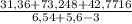 \frac{31,36 + 73,248 + 42,7716}{6,54 + 5,6 - 3}