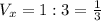 V_x = 1 : 3 = \frac{1}{3}