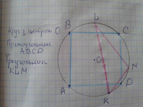 Постройте какую нибудь прямую а)треугольник,б)прямоугольник все вершины которых лежат на данной окру