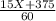 \frac{15X+375}{60}