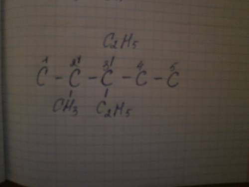 Структурная формула 2 метил 3.3-диэтил-пентана