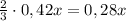 \frac23\cdot0,42x=0,28x