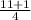 \frac{11+1}{4}