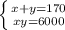 \left \{ {{x+y = 170} \atop {xy = 6000}} \right.