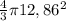 \frac{4}{3} \pi 12,86^{2}