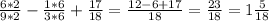 \frac{6*2}{9*2} - \frac{1*6}{3*6} + \frac{17}{18} = \frac{12-6+17}{18} = \frac{23}{18} =1 \frac{5}{18}