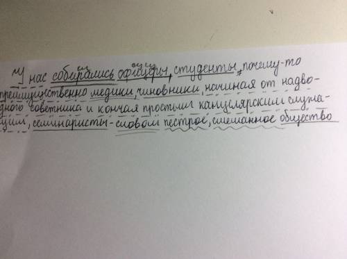 Унас собирались офицеры, студенты почему-то преимущественно медики, чиновники, начиная от надводного