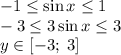 -1\leq\sin x\leq1\\-3\leq3\sin x\leq3\\y\in[-3;\;3]