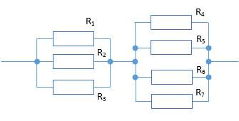 Разветвление из трех парралельно включенных сопротивлением 3, 8 и 6 ом включено последовательно с др