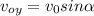 v_{oy}=v_0sin \alpha