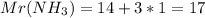 Mr(NH_3)=14+3*1=17