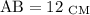 \mathrm{AB=12~ _{CM}}