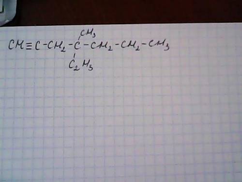 Напишите формулу 4 метил 4 этилгептин -1