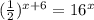 ( \frac{1}{2})^{x+6} = 16^{x}