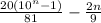 \frac{20(10^n-1)}{81}-\frac{2n}{9}