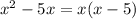 x^2-5x=x(x-5)