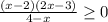 \frac{(x-2)(2x-3)}{4-x} \geq 0