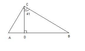 Впрямоугольном треугольнике авс где угол с равен 90 проведена высота cd угол dcb равен 41 найдите уг