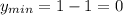 y_{min}=1-1=0