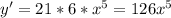 y'=21*6*x^{5}=126x^{5}