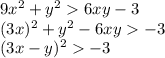 9x^2+y^26xy-3\\&#10;(3x)^2+y^2-6xy-3\\&#10;(3x-y)^2-3\\&#10;