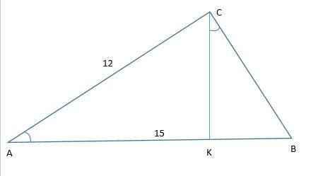 Втреугольнике авс,ас=12,ав=15,угол с=90,ск-высота.найдите тангенс угла , за ранее