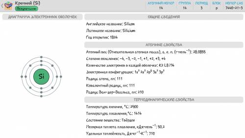 Охарактеризуйте строение атома элемента, порядковый номер которого 14. составьте электроную флрмулу.