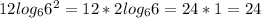 12log_66^2=12*2log_66=24*1=24