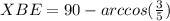 XBE=90-arccos(\frac{3}{5})