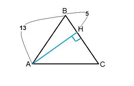 Боковая сторона острого равнобедренного треугольника равняется 13 см. расстояние от вершины треуголь